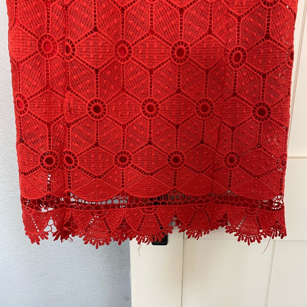 Eyelet Red Dress - Picture 3 of 7